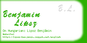 benjamin lipsz business card